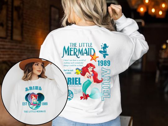 Sudadera Little Mermaid Disney Princess Disneyland 2023 Doble Cara Unisex