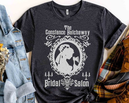 The Haunted Mansion Constance Hatchaway Bridal Salon Shirt, Disney Halloween Mickey's Not So Scary Party Tee