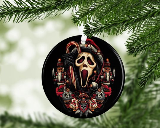 Ghostface Ornament, Scream Christmas Ornament, Horror Movie Ornament, Christmas Gift, Horror Ornament, Christmas Ghostface, Christmas Decor