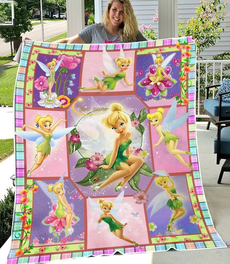 Personalized Disney Tinkerbell Fleece Blanket