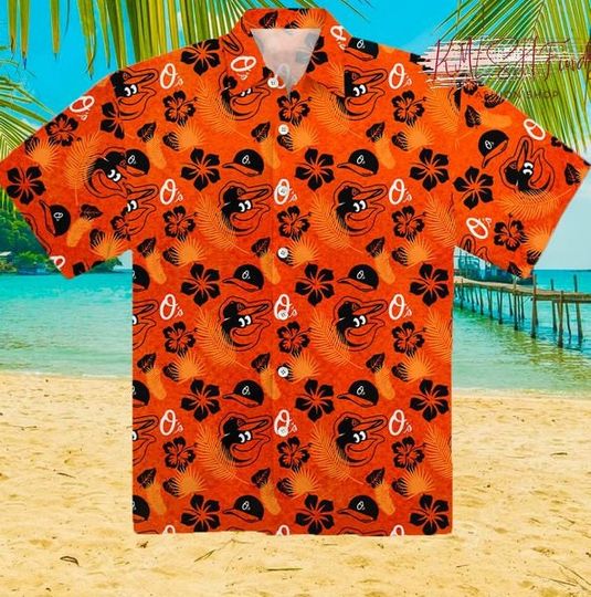 Baltimore Baseball Hawaiian Shirt, Summer Tropical Hawaiian Shirt