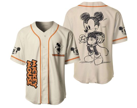 Personalized Disney Baseball Jersey Shirt, Mickey Mouse Baseball Jersey
