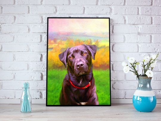 Custom Dog Portrait, Personalised Pet Portrait, Dog Lover Gift, Dog Memorial Picture, Print Your Modern Art, Colourful Pet Wall Art