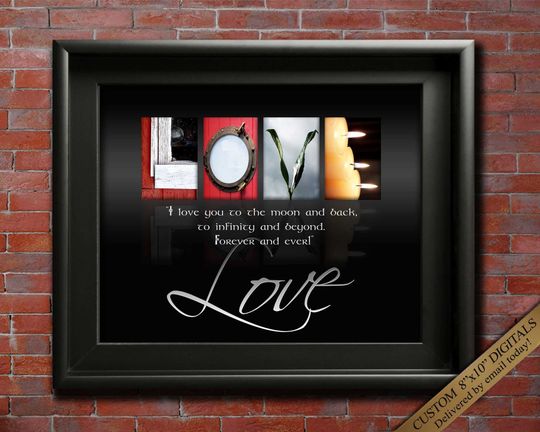 Love Quotes Alphabet Art, Gifts For Husband, Gifts For Wife, Engagement Gifts, Valentines Day, Love Letter Art PRINTABLE Gift for Couple