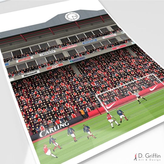 Arsenal - Theirry Henry Volley vs Man Utd Highbury Poster / Print