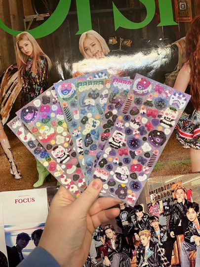 KPop Polco Deco Stickers "Maid Bears" Sticker - 2 PC | kawaii korean sticker sheet, journal, planner, top loader