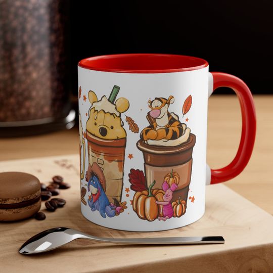Vintage Halloween Winnie the Pooh Mug, Disney Halloween Coffee Mug, Pumpkin Spice Latte Mug