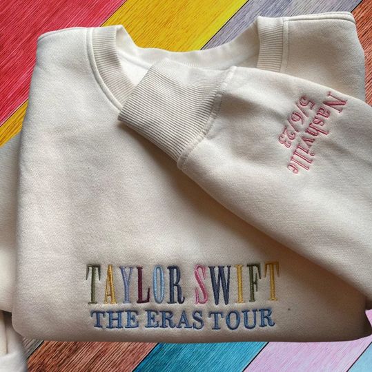 Taylor The Eras Tour Embroidered Sweatshirt, Taylor taylor version Embroidered Sweatshirt