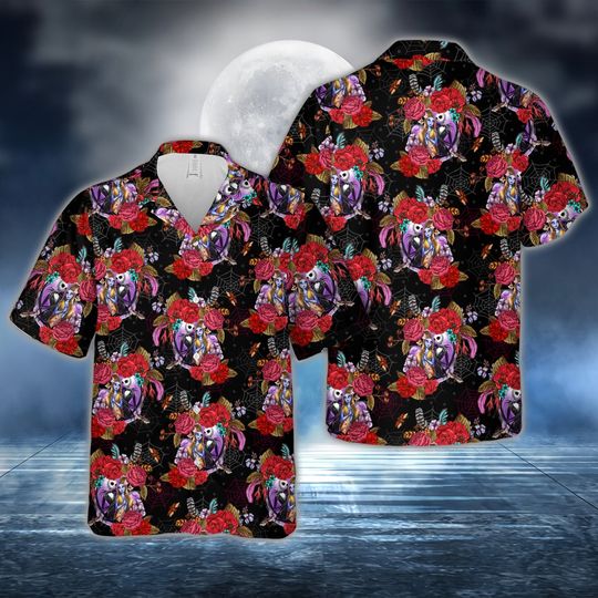 Jack & Sally Spooky Season Hawaiian Shirt, Disney Couple Halloween Shirt