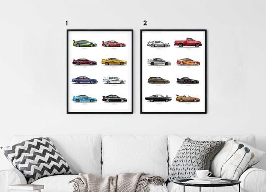 Custom The Fast and the Furious 16 Cars Set: RX-7, 240SX, GT-R R33, Maxima, Jetta, Integra,  No Frame