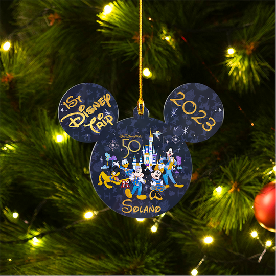 Personalized Mickey Mouse 1st Disney Trip 2023 Ornament, Disneyland Mickey Mouse