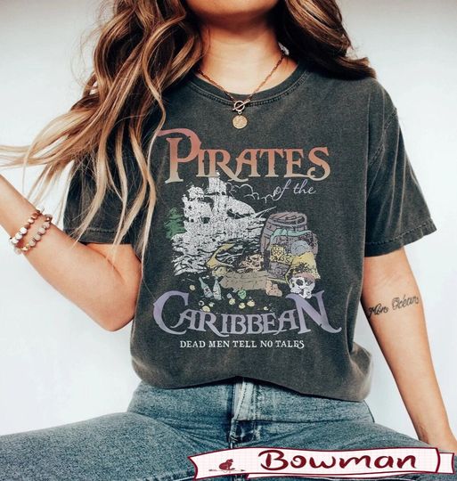 BM Vintage Pirates of the Caribbean Disneyland Shirt, Dead Men Tell No Tales Shirt