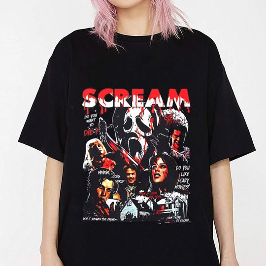 Scream Ghostface T-Shirt, Halloween T-Shirt, Horror Movie T-Shirt