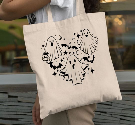 Spooky Season Tote bag , Funny Spooky Tote Bag, Read Books Tote Bag, Halloween Spooky Book Shirt, Reading Tote Bag PK005