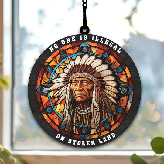 Native American Suncatcher, Native American Suncatcher Ornament