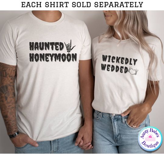 Funny Couples Halloween Shirt, Newlywed Halloween Shirt, His and Hers Newlywed Tee,Honeymoon Tee,Halloween Wedding TShirt,Matching Halloween