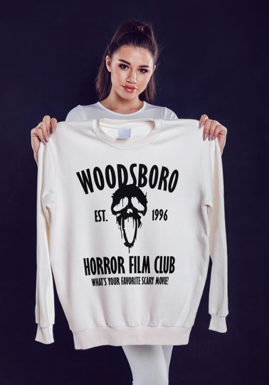 Woodsboro horror club Sweatshirt, scream , scream-ghost, thriller , horror , scary , Halloween sweatshirt, halloween shirt, ghost shirt