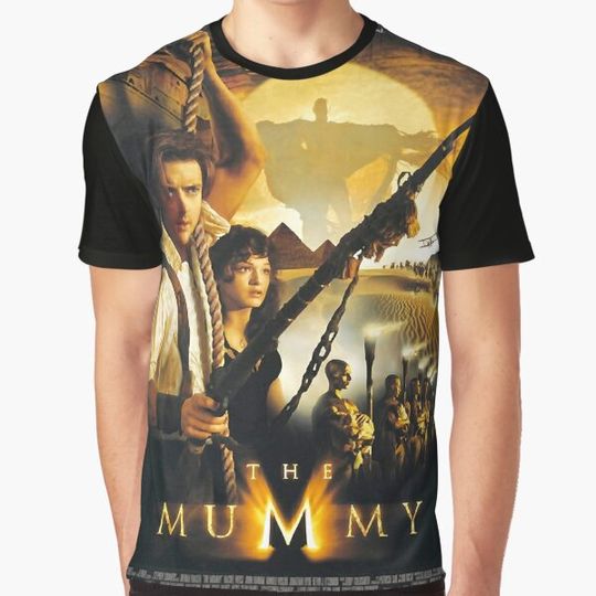Vintage Retro The Mummy Image Rick And Evelyn Hornor Movie T-shirts