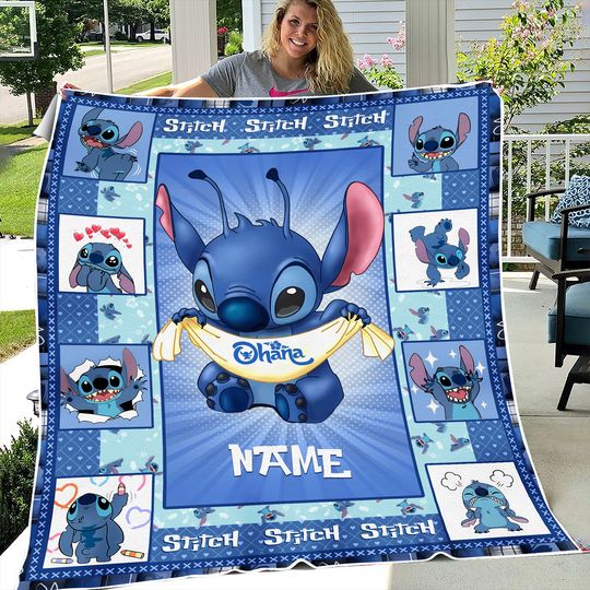 Personalized Stitch and Lilo Blanket