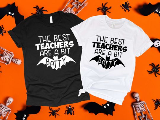 Halloween Teacher Unisex T-Shirt, Halloween Teacher Shirt, The Best Teachers are a Bit Batty, Shirts for Teachers, Funny Halloween Shirts