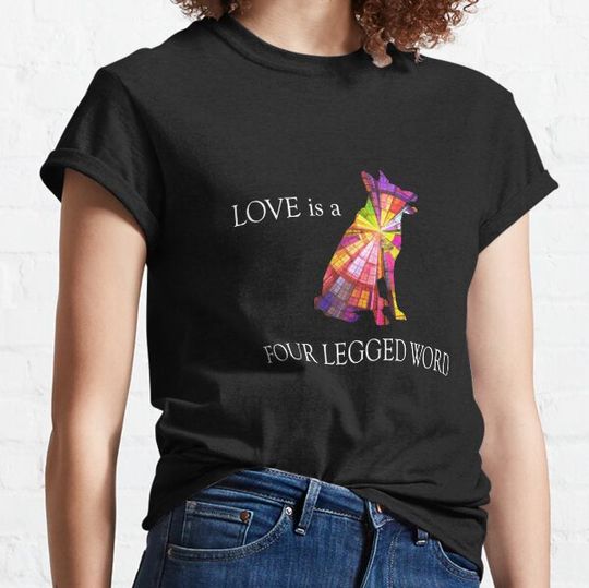 German Shepherd Design Love is a 4 letter word T-shirts