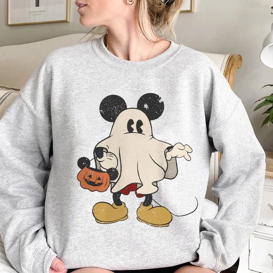 Vintage Mickey Ghost Halloween Sweatshirt
