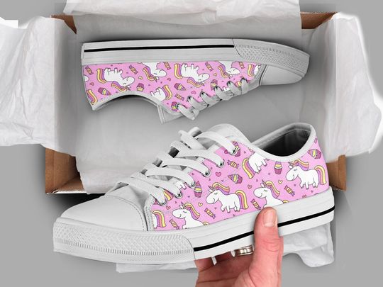 Pink Unicorn Women's Low Top Sneaker