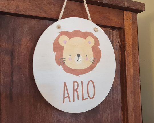 Personalised Lion Kid's Bedroom Door Sign
