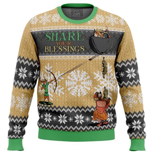 Share Your Blessings Robin Hood Disney Christmas Sweater