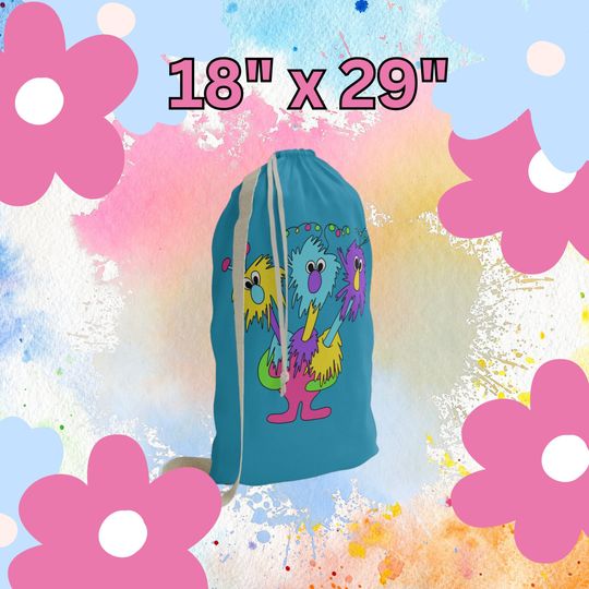Silly Monster Trio Laundry Bag,Colorful Laundry Bag,Laundromat Bag