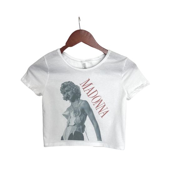 Madonna Crop Top, Vintage Rock Music Band Crop Top Shirt