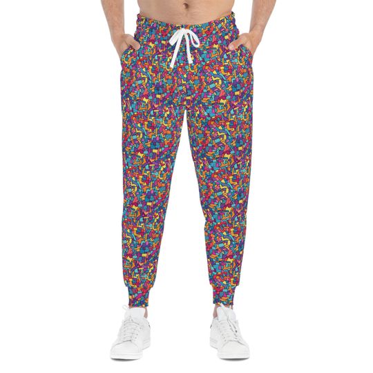 Colourful Athletic Unisex Joggers - Vibrant Urban Streetwear - Funky Workout Pants - Unisex Activewear - Jogging Trousers