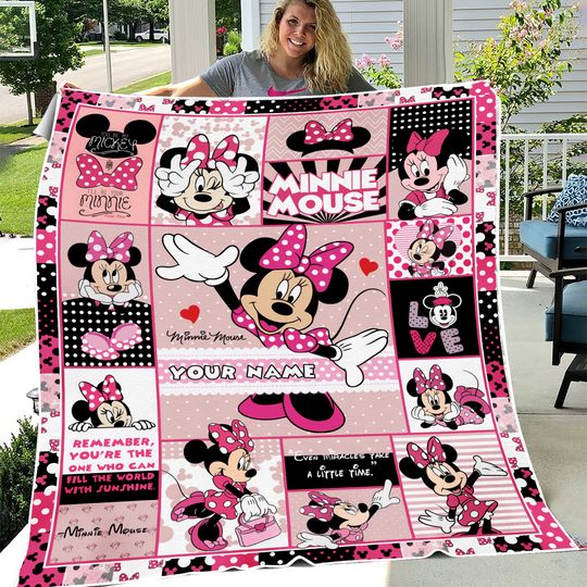 Personalized Family Minnie Mouse Blanket