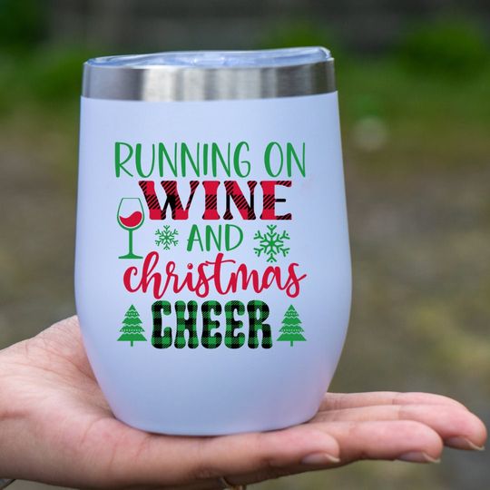 Running on Wine and Christmas Cheer Tumbler