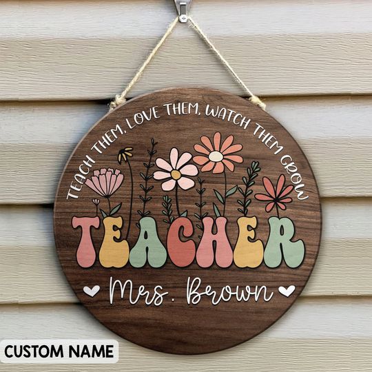 Personalized Teacher Name Classroom Door Sign