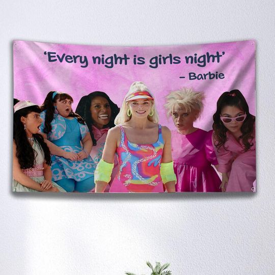 Barbie Movie Girls Night Tapestry, Funny Party Tapestry