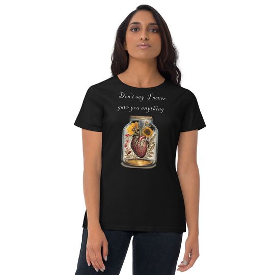 Goth Mason Jar Heart "Vulnerability of Love"  - Womens Short Sleave T-shirt