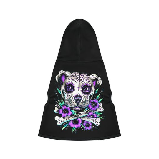 Spooky Sugar Skull Dog Pet Hoodie - Halloween Style for Your Pup