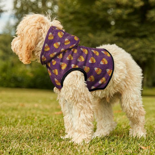 Halloween Shirts For Dogs, Pet Halloween Shirt, Hoodies For Dogs, Candy Corn Web Dog Hoodie, Gothic Dog Hoodies Purple