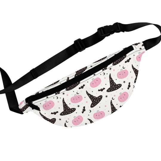 Pink Pumpkin & Witch Hat Fanny Pack - ! - Halloween Fanny Pack