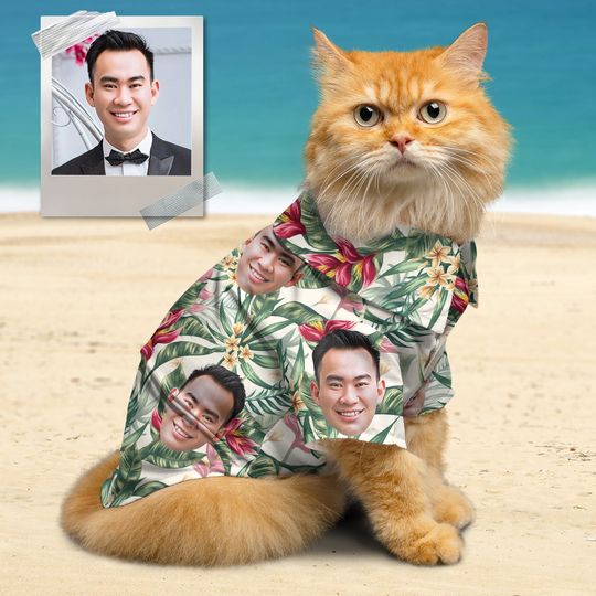 Custom Pet Hawaiian Shirt Personalized Hawaiian Dog Shirts Custom Cat Shirt Big Dog T Shirts Personalized Dog Aloha Shirt Funny Hawaiian