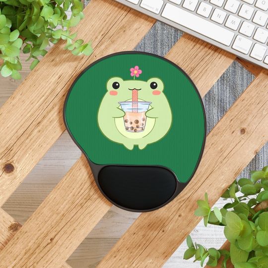 kawaii Frog Mouse Pad With Wrist Rest, kawaii gift
