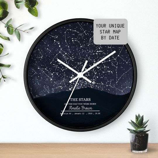 day you were born, star map by date, custom star map