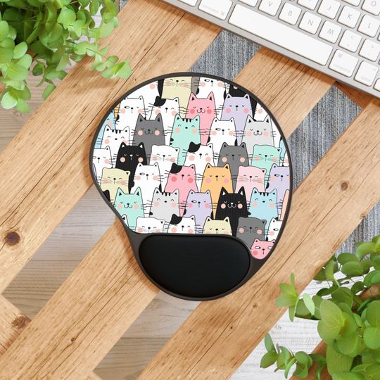 Cute cats Mouse Pad With Wrist Rest