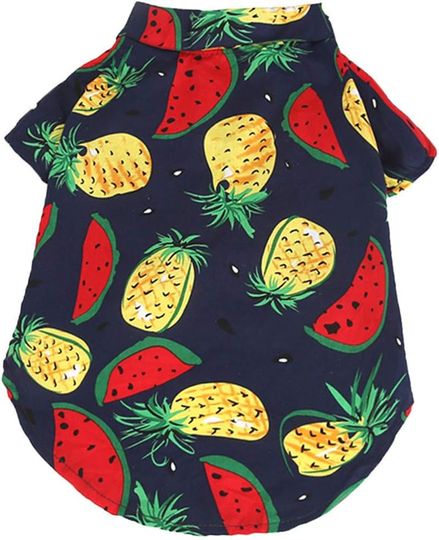 Hawaiian Dog Shirt, Aloha Dog Shirt, Pet Summer Cool Summer Flower Pineapple Shirt for Small to Medium Puppy Dog Cat