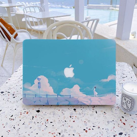 Anime Girl Cartoon Laptop Skins Blue Sky