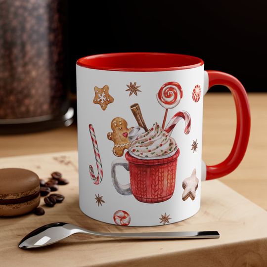 Christmas Mug, Holiday Accent Coffee Mug