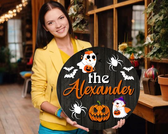 Personalized Halloween Spooky Door Sign