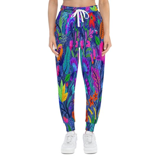 Athletic Joggers Garden Flowers Funny Printed Athletic Joggers