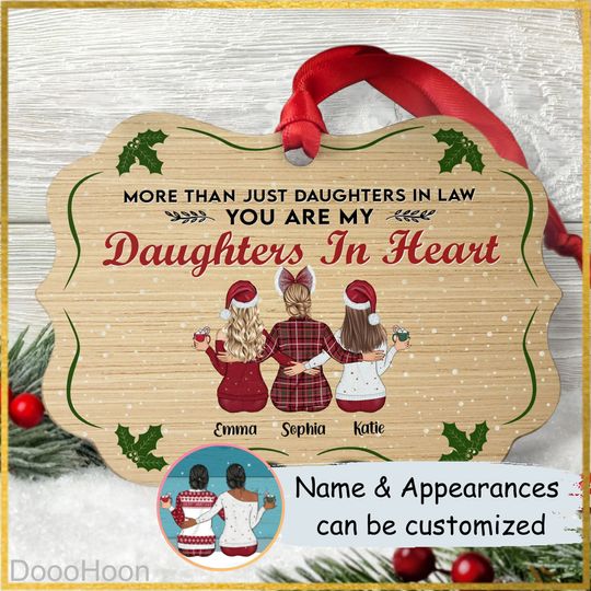 Daughter In Heart Aluminum Custom Ornament, Personalized Family Ornament, Christmas Gift